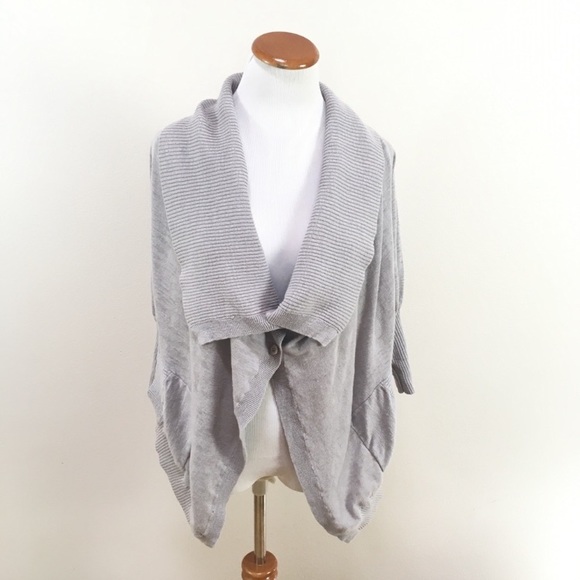 Aritzia Wilfred Linen Blend Oversize Cardigan Long Sleeve Gray Women’s Small - Picture 2 of 7
